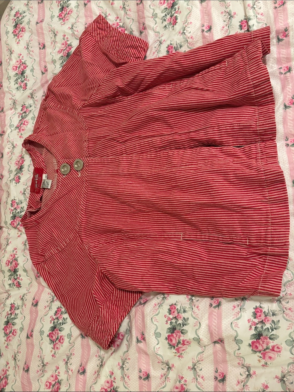 Live a Little Vintage Red and White Striped Top